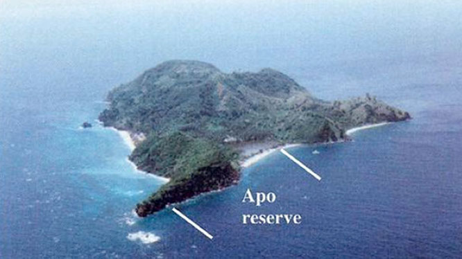 Ubicación de la reserva en la isla de Apo